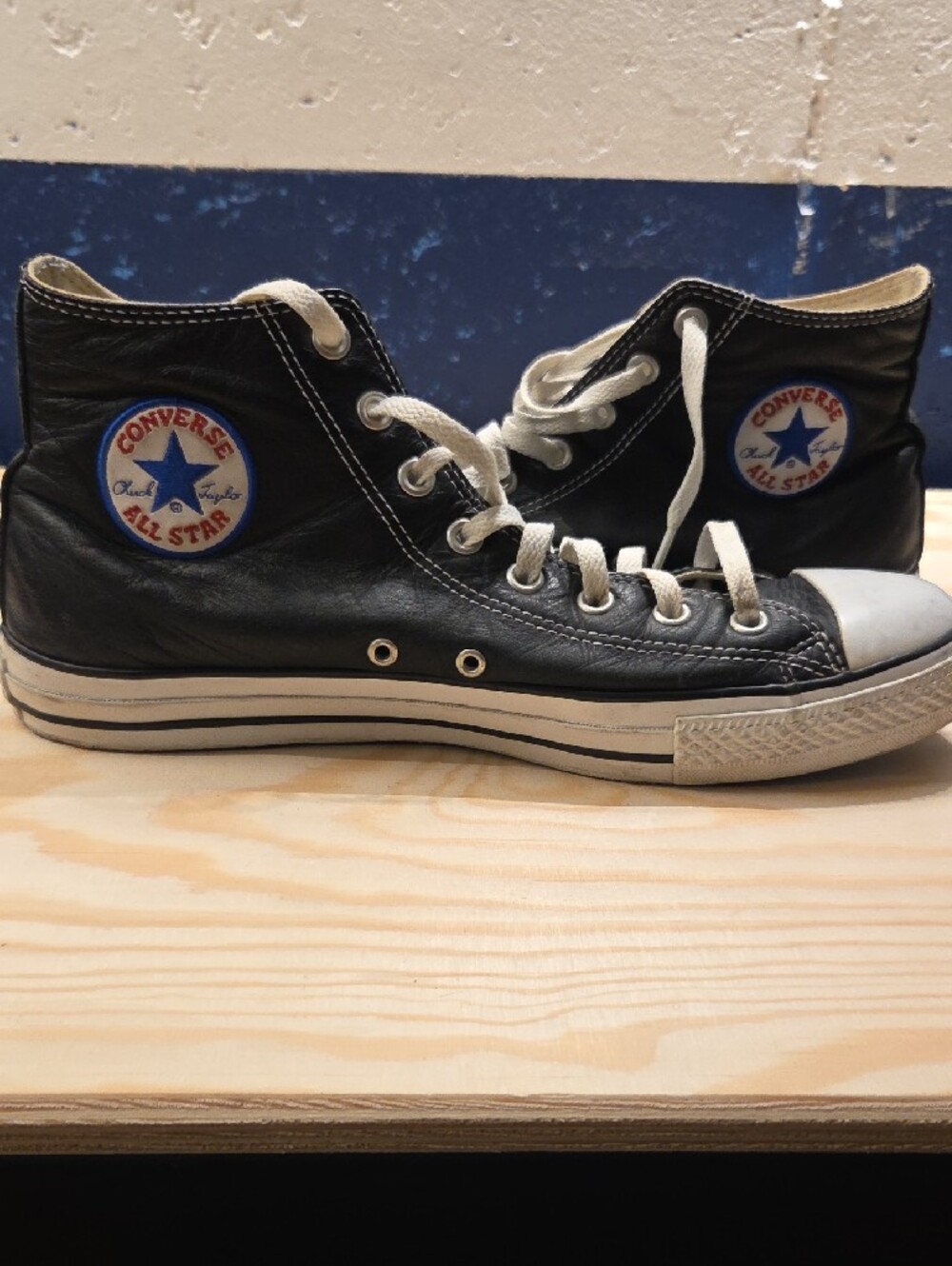 Converse Leather Chuck Taylor High-Top Black & White Sneakers (Men's Size 11)